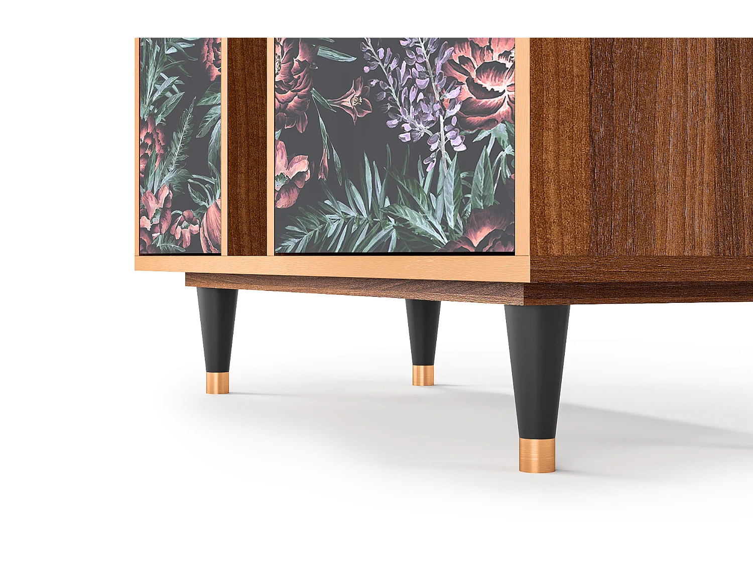 Kredens - 94х96х41 cm - BS5 - Dark Peonies, Orzech