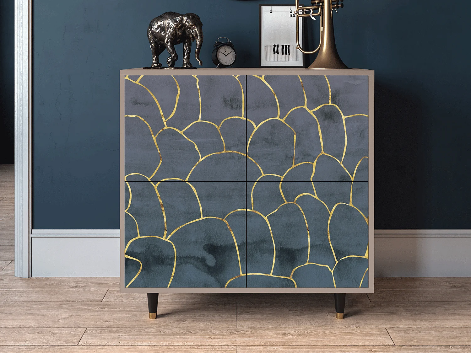 Buffet - 94x96x48 cm - BS3 - Blue Lagoon, Latte