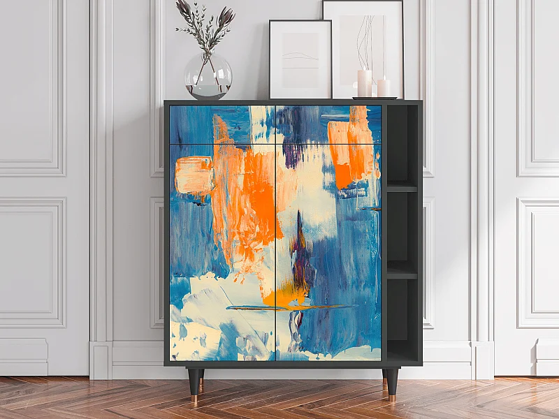 Credenza - 96х110х41 cm - BS6 - Abstract Expressionism, Antracite
