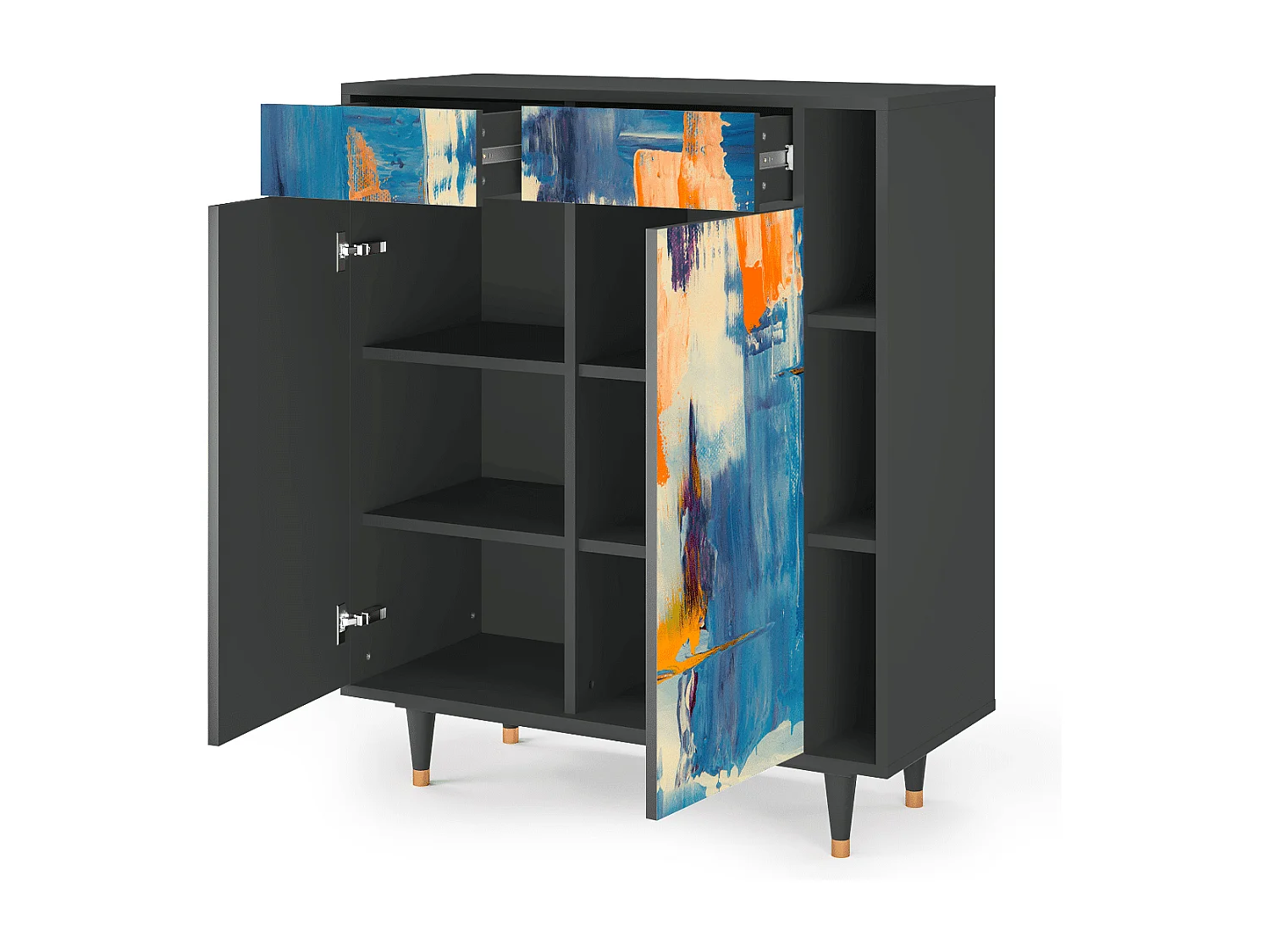 Credenza - 96х110х41 cm - BS6 - Abstract Expressionism, Antracite