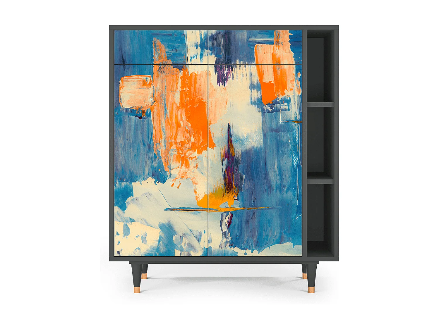 Sideboard - 96х110х41 cm - BS6 - Abstract Expressionism, Anthrazit
