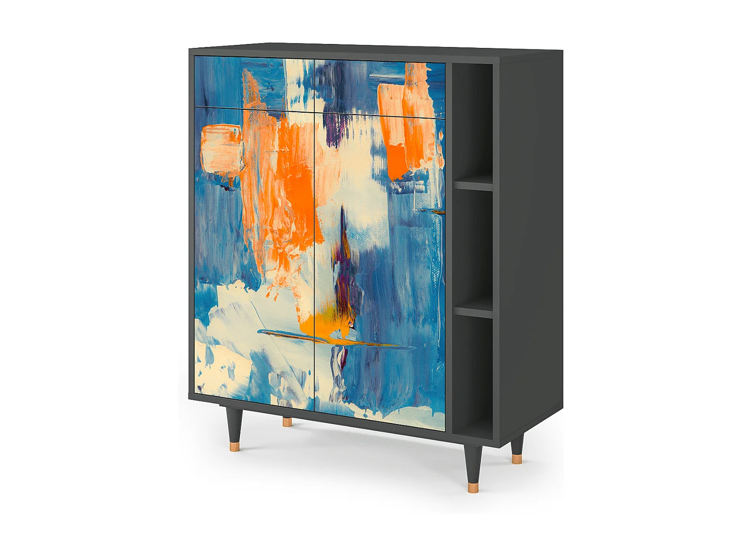 Sideboard - 96х110х41 cm - BS6 - Abstract Expressionism, Anthrazit