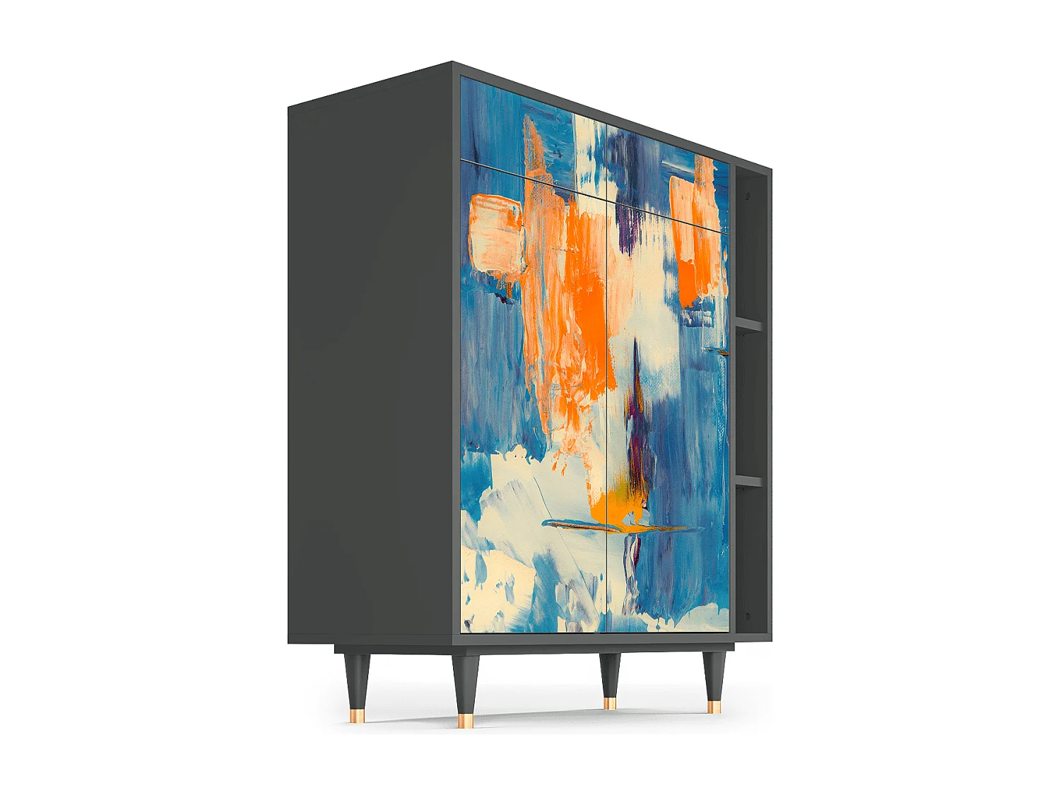 Sideboard - 96х110х41 cm - BS6 - Abstract Expressionism, Anthrazit