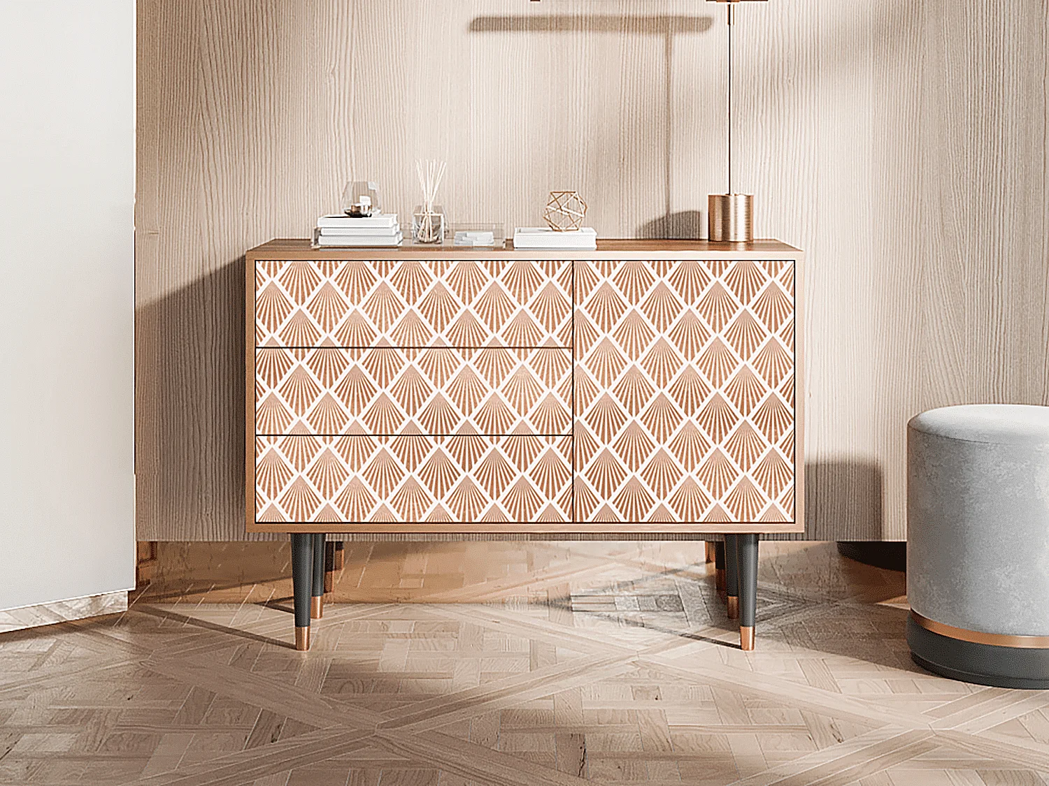 Credenza - 115х84х41 cm - S3 - Pastel Sunrise, Noce