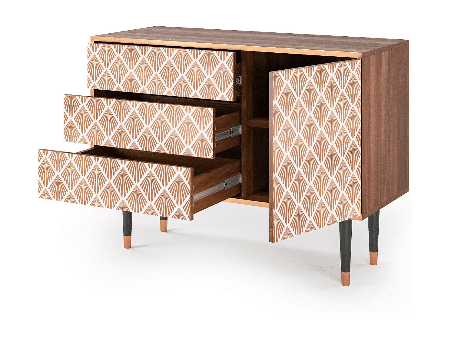 Credenza - 115х84х41 cm - S3 - Pastel Sunrise, Noce