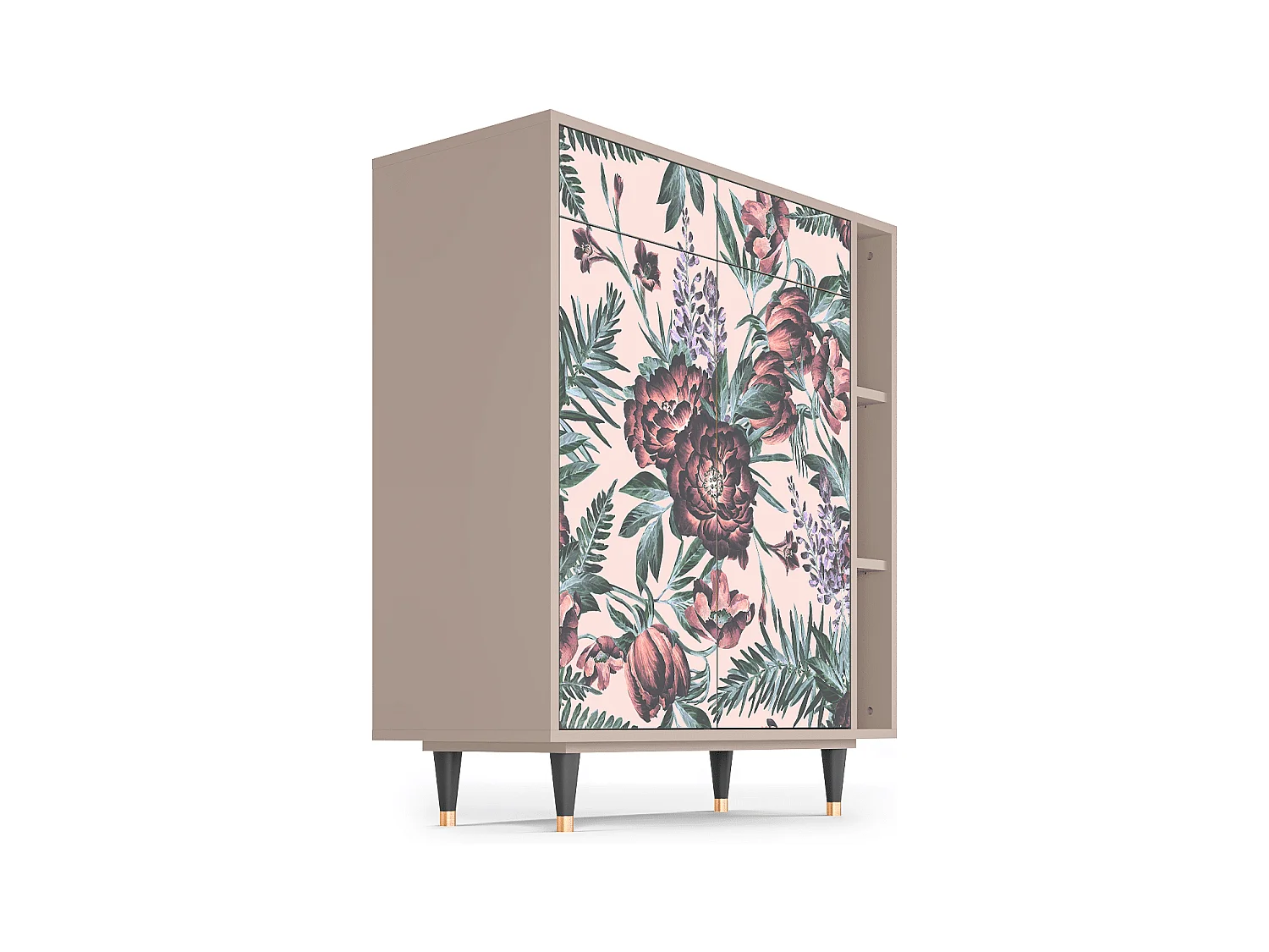 Kredens - 96х110х41 cm - BS6 - Peach Peonies, Latte