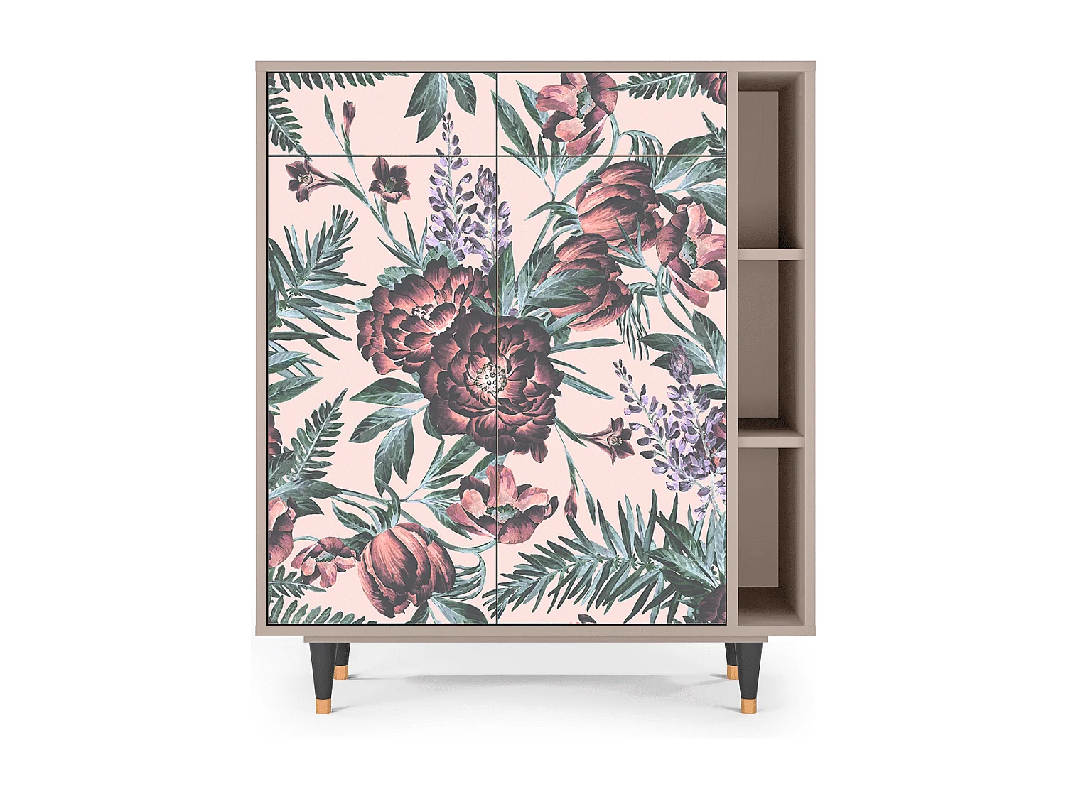 Buffet - 96х110х41 cm - BS6 - Peach Peonies, Latte