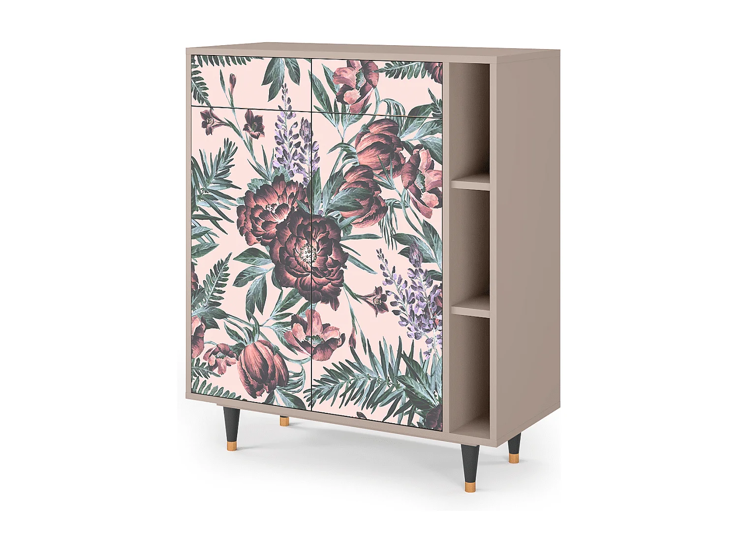 Buffet - 96х110х41 cm - BS6 - Peach Peonies, Latte