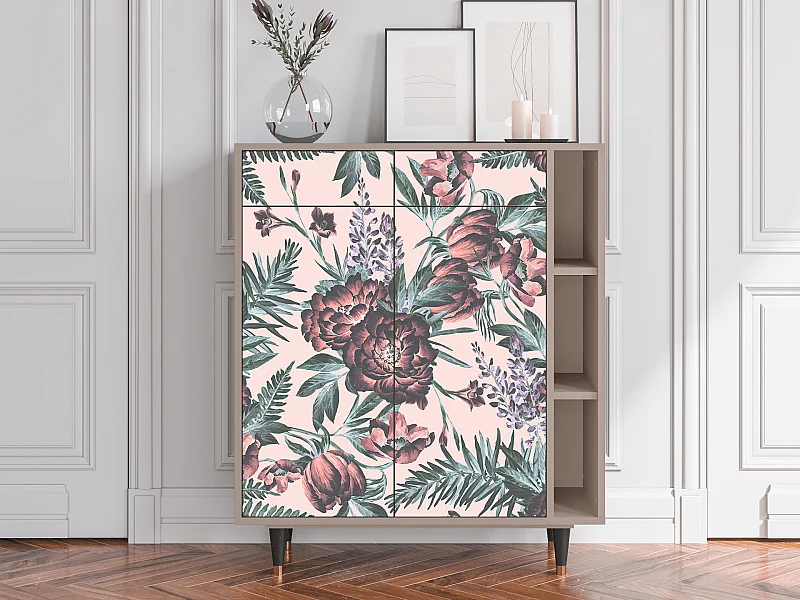 Buffet - 96х110х41 cm - BS6 - Peach Peonies, Latte