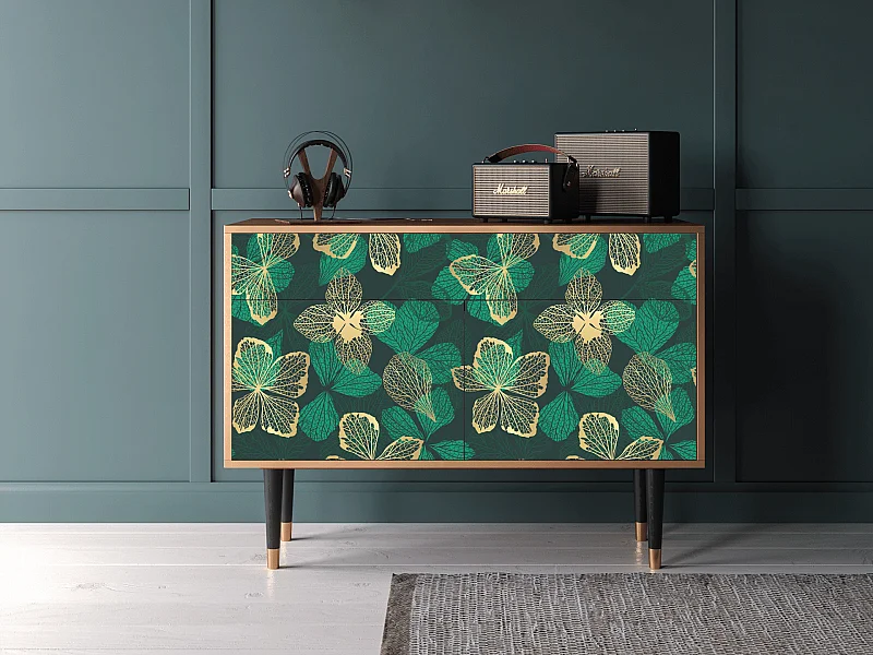 Kredens - 115x85x48 cm - BS4 - Green Flower, Orzech