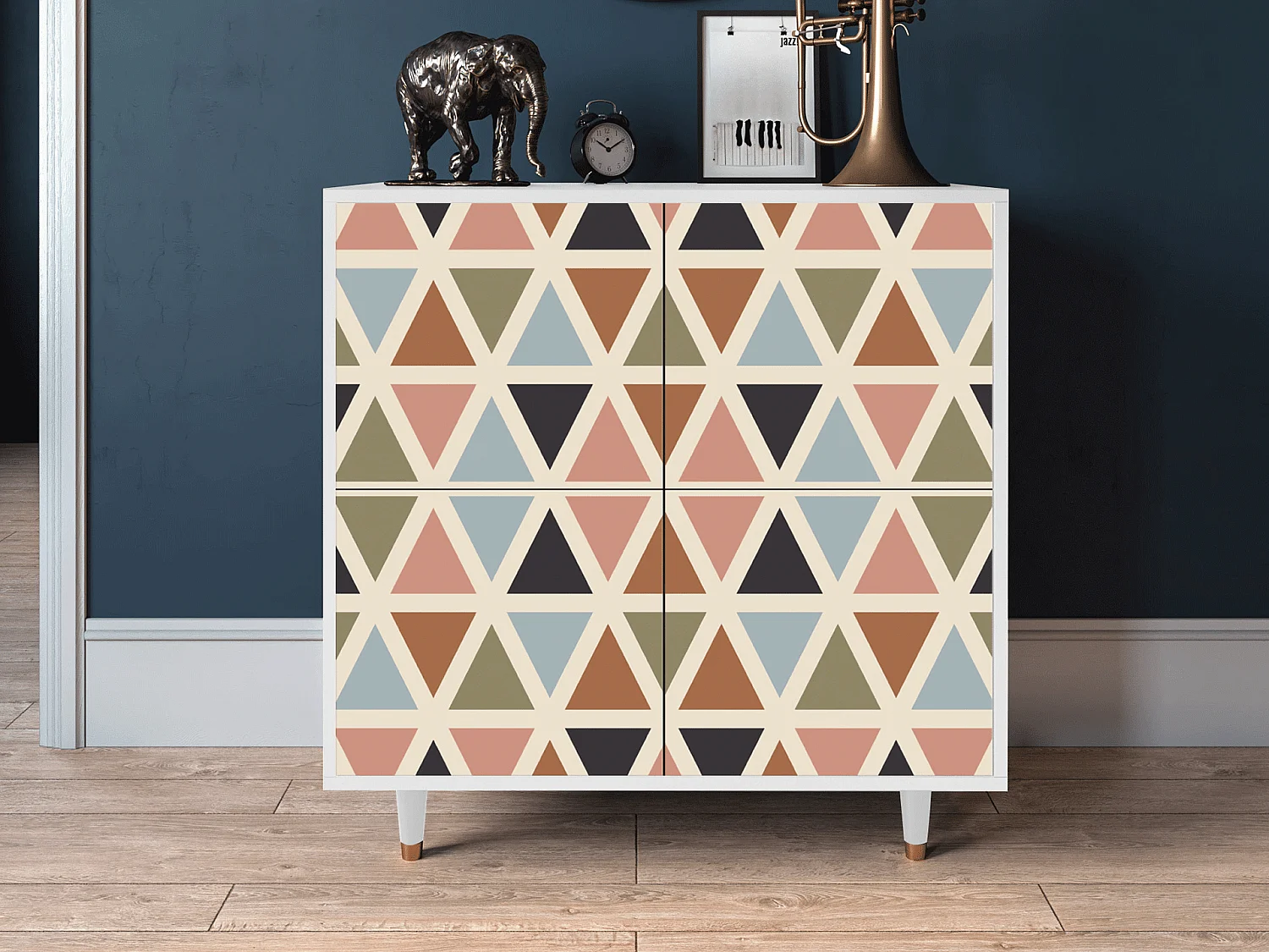 Credenza - 94x96x48 cm - BS3 - Royal Triangles, Bianco