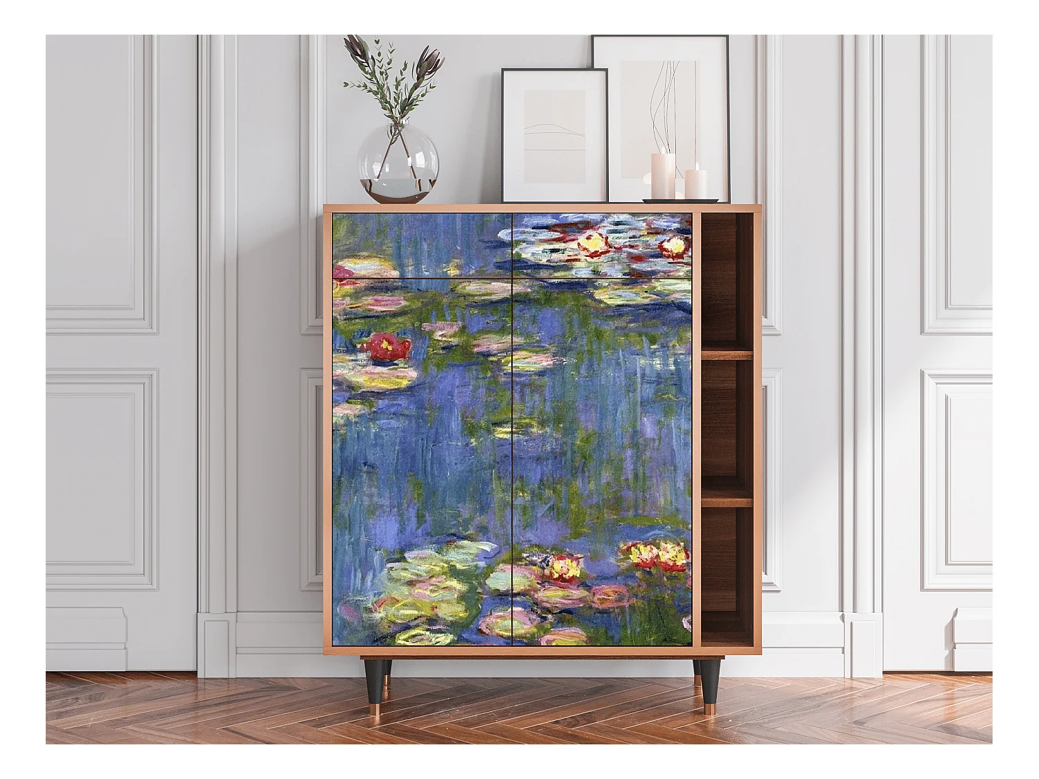 Buffet - 96х110х41 cm - BS6 - The water lily pond  , Noyer