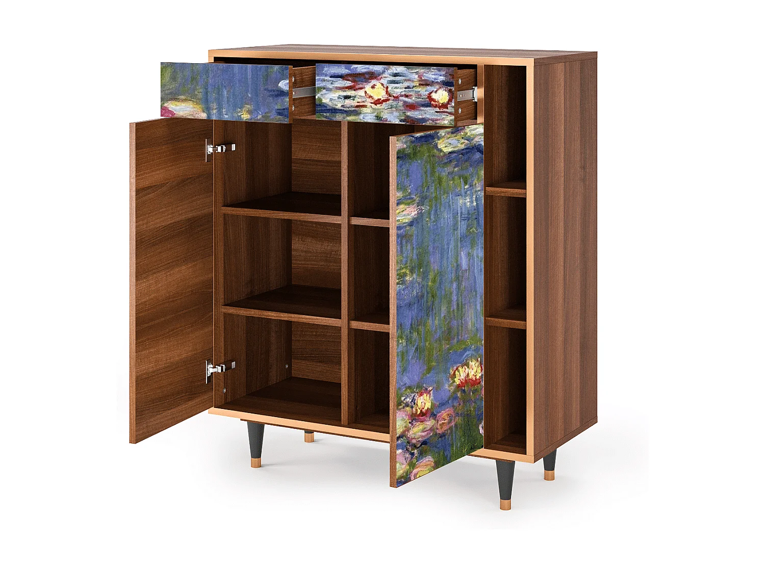 Buffet - 96х110х41 cm - BS6 - The water lily pond  , Noyer