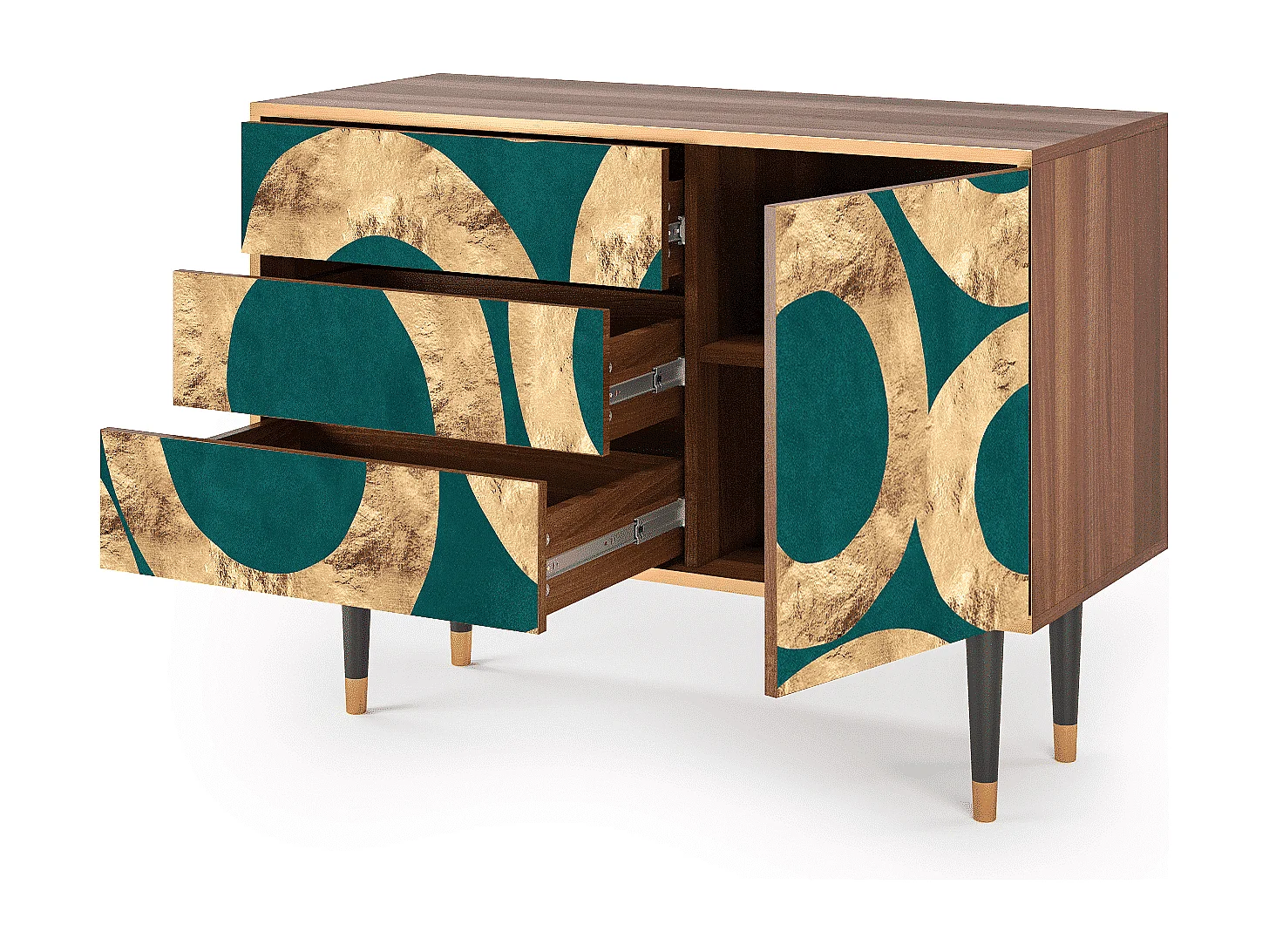 Kredens - 115х84х41 cm - S3 - Zircon Sphere, Orzech