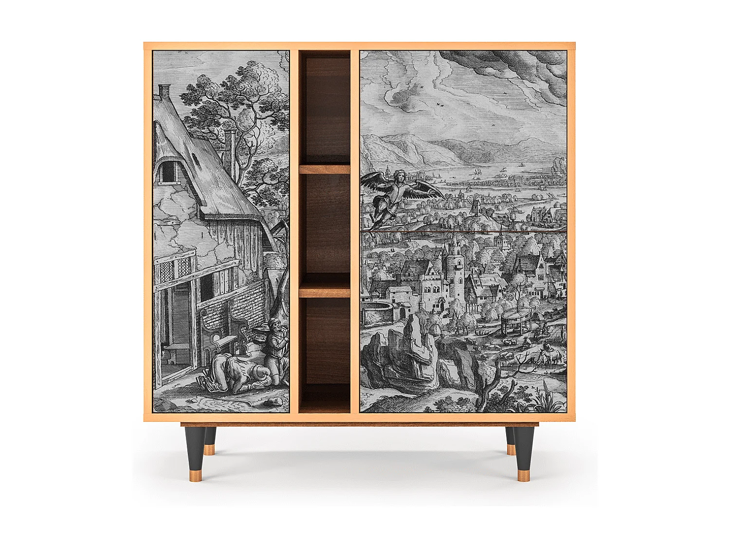 Kredens - 94х96х41 cm - BS5 - Departure, Orzech