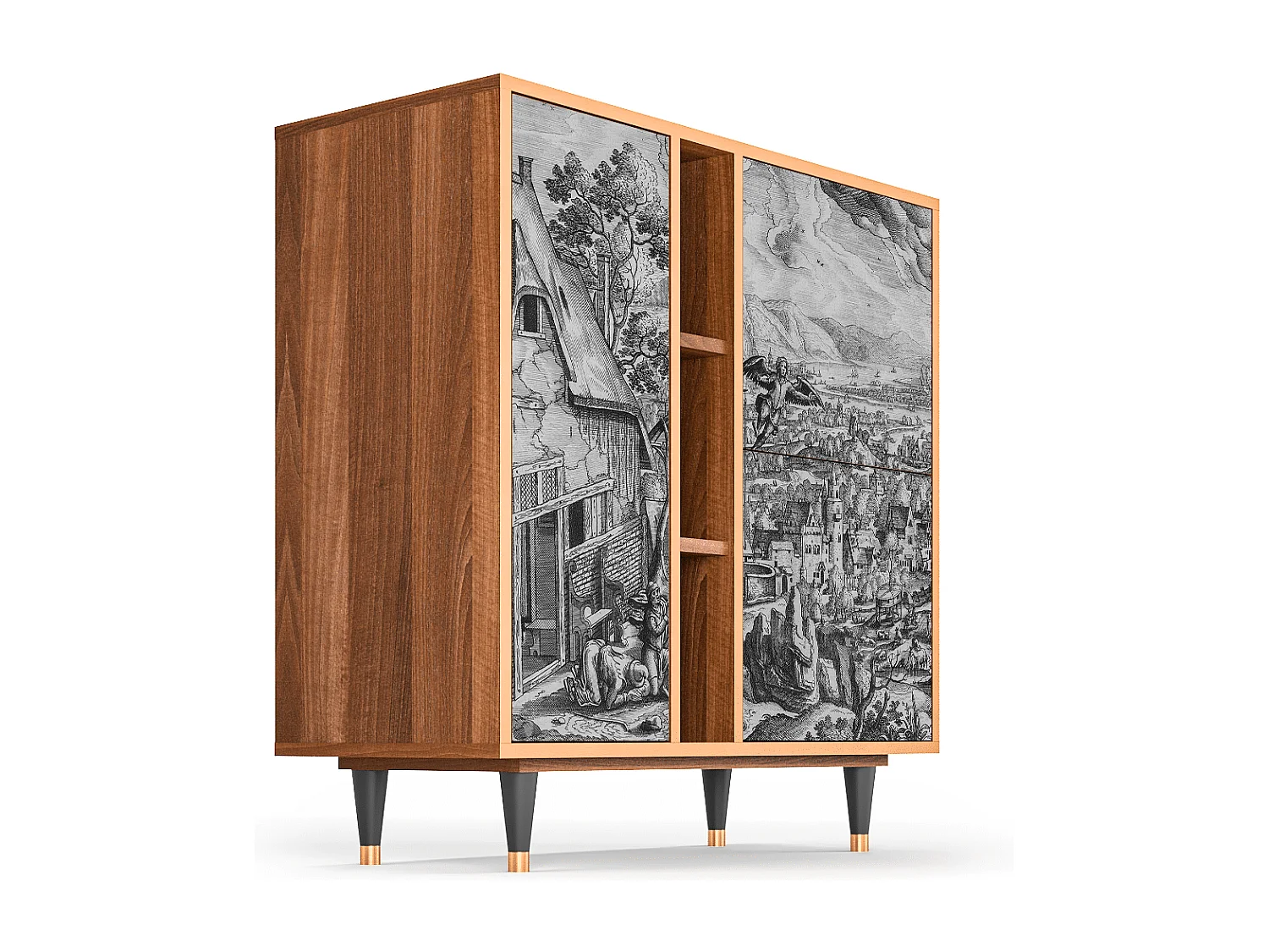 Kredens - 94х96х41 cm - BS5 - Departure, Orzech