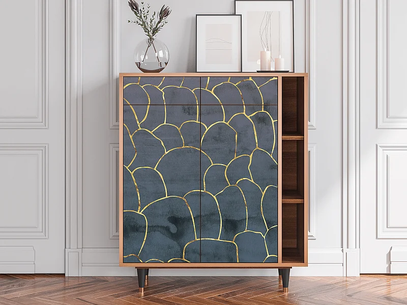 Kredens - 96х110х41 cm - BS6 - Blue Lagoon, Orzech