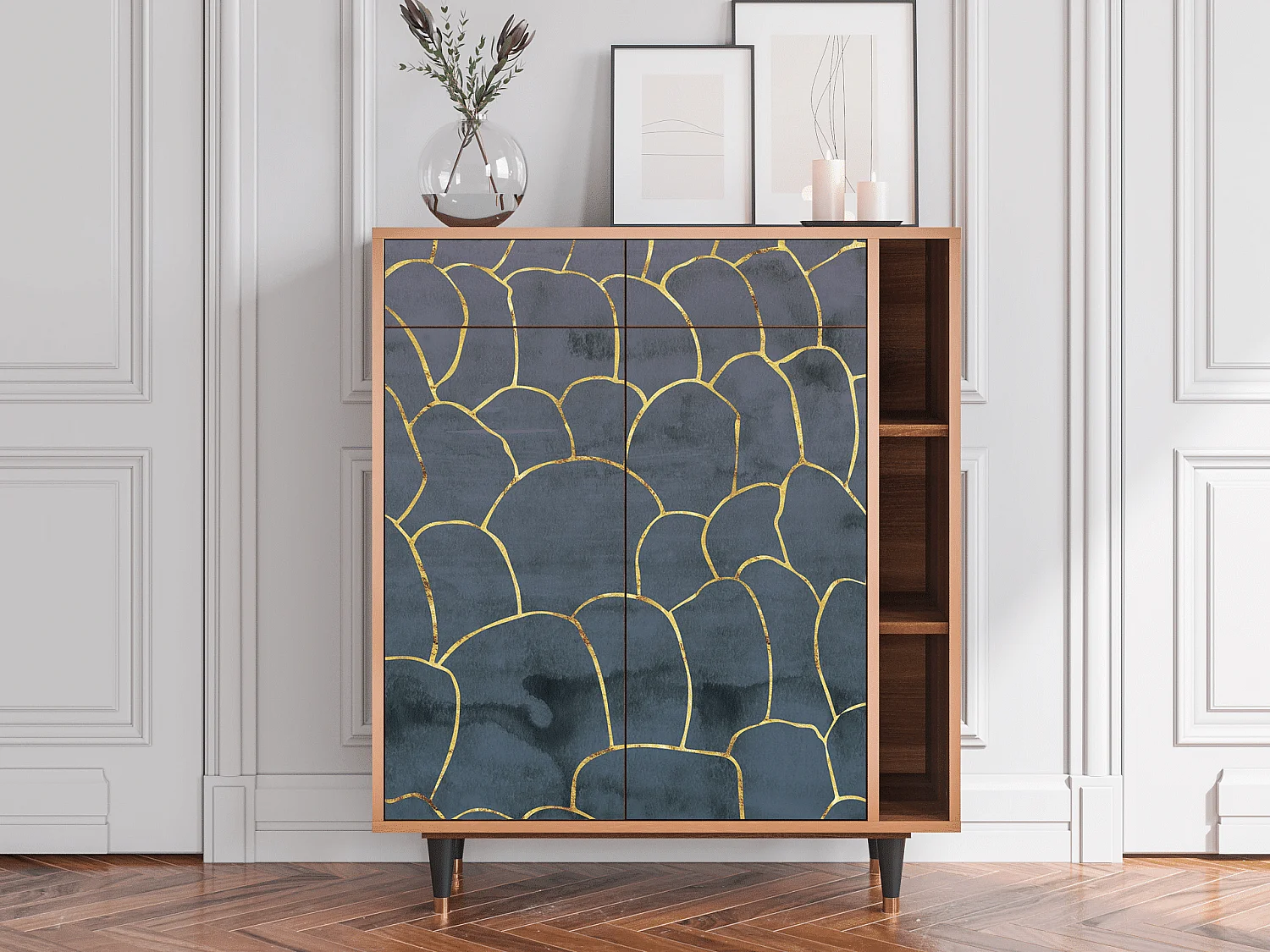 Buffet - 96х110х41 cm - BS6 - Blue Lagoon, Noyer