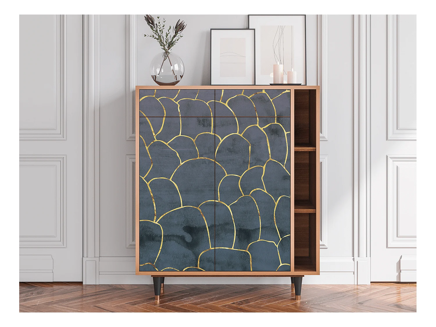 Buffet - 96х110х41 cm - BS6 - Blue Lagoon, Noyer