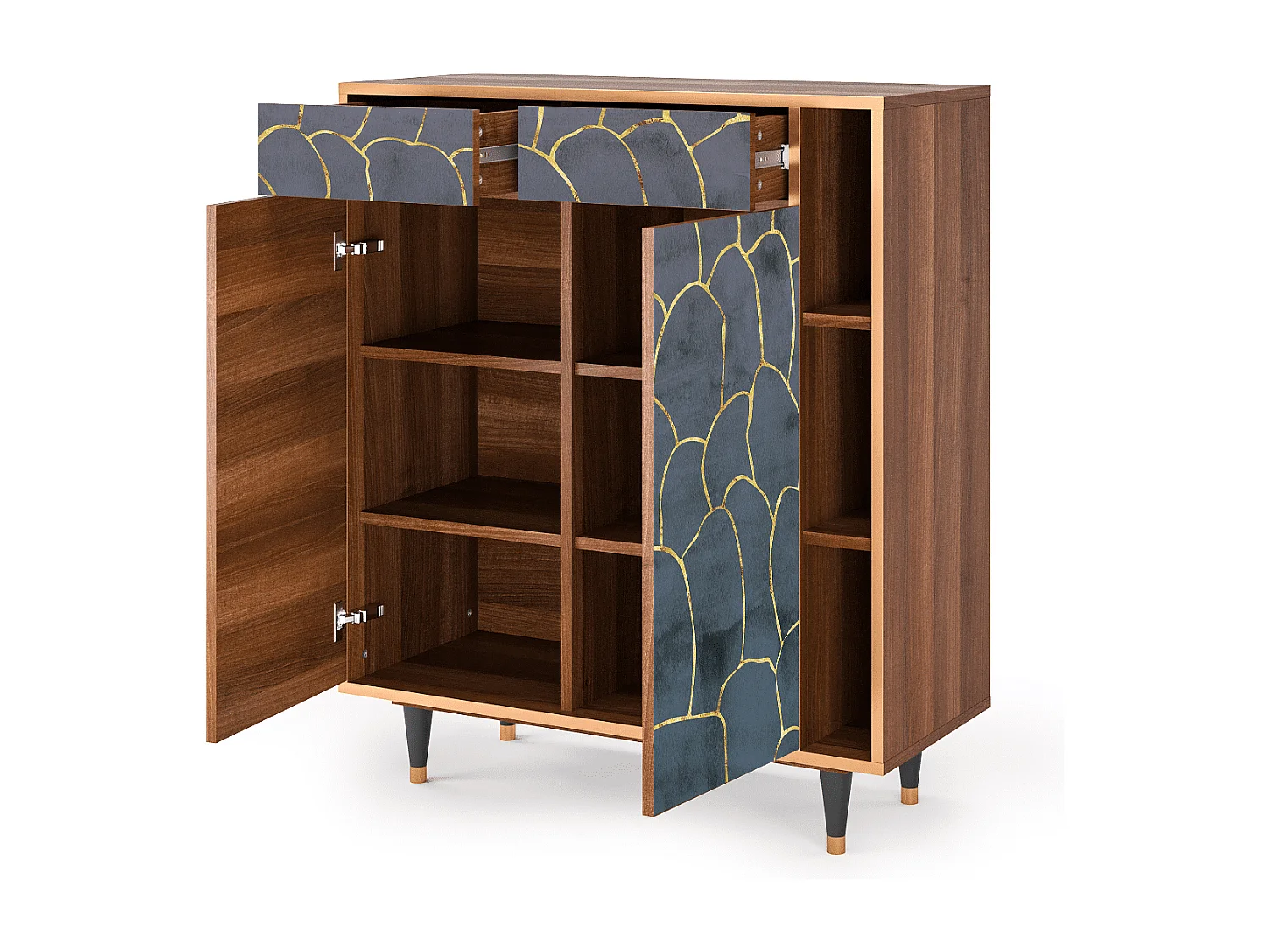 Buffet - 96х110х41 cm - BS6 - Blue Lagoon, Noyer