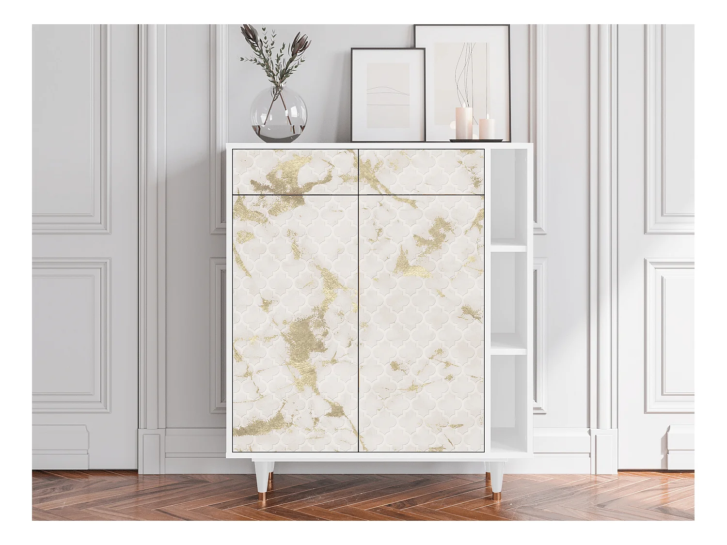 Credenza - 96х110х41 cm - BS6 - Sahara desert, Bianco