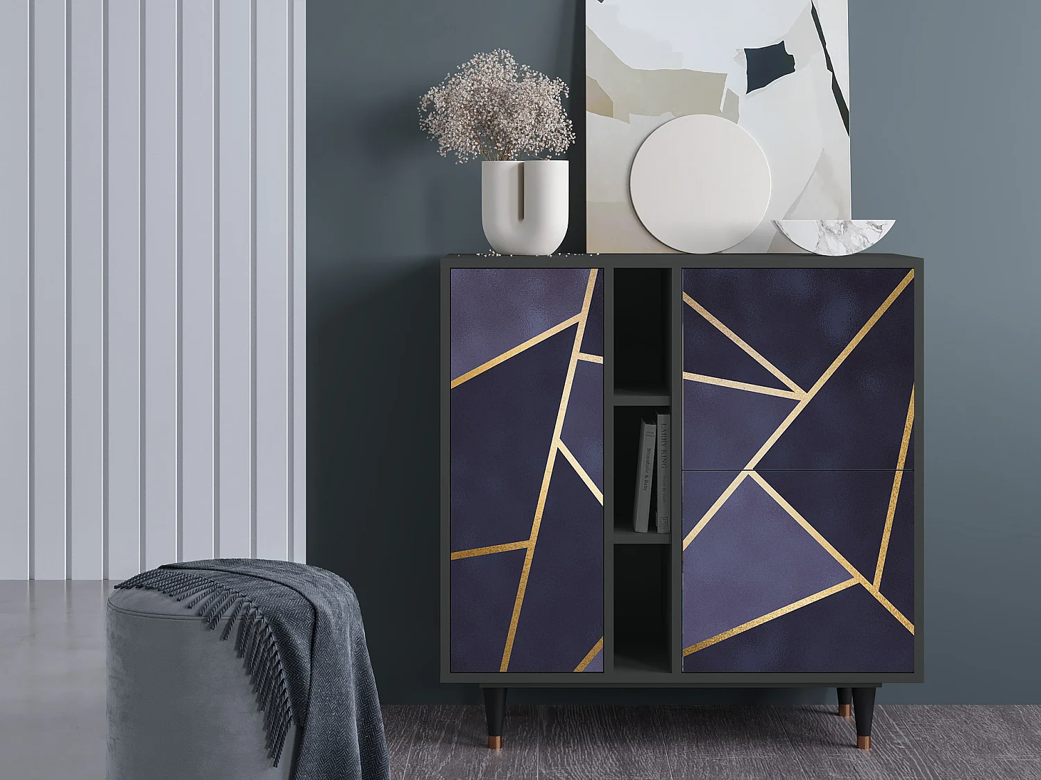 Kredens - 94х96х41 cm - BS5 - The Amethyst, Antracyt