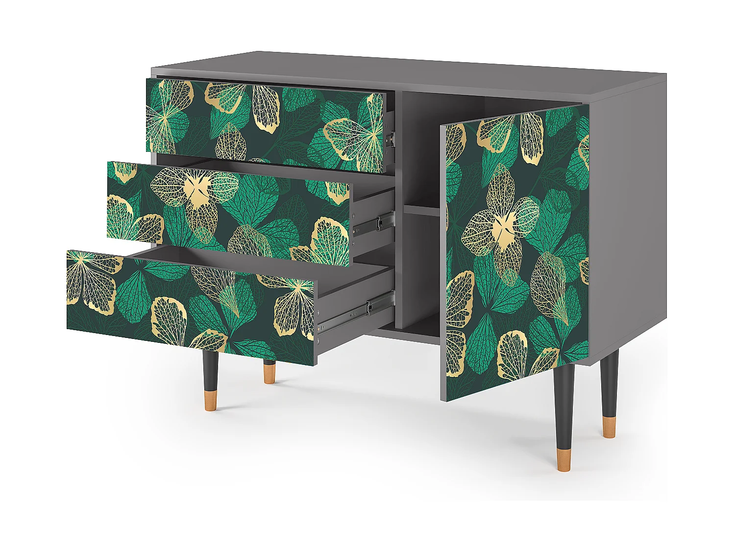 Buffet - 115х84х41 cm - S3 - Green Flower, Gris
