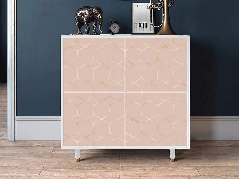 Credenza - 94x96x48 cm - BS3 - Rose Honeycomb, Bianco