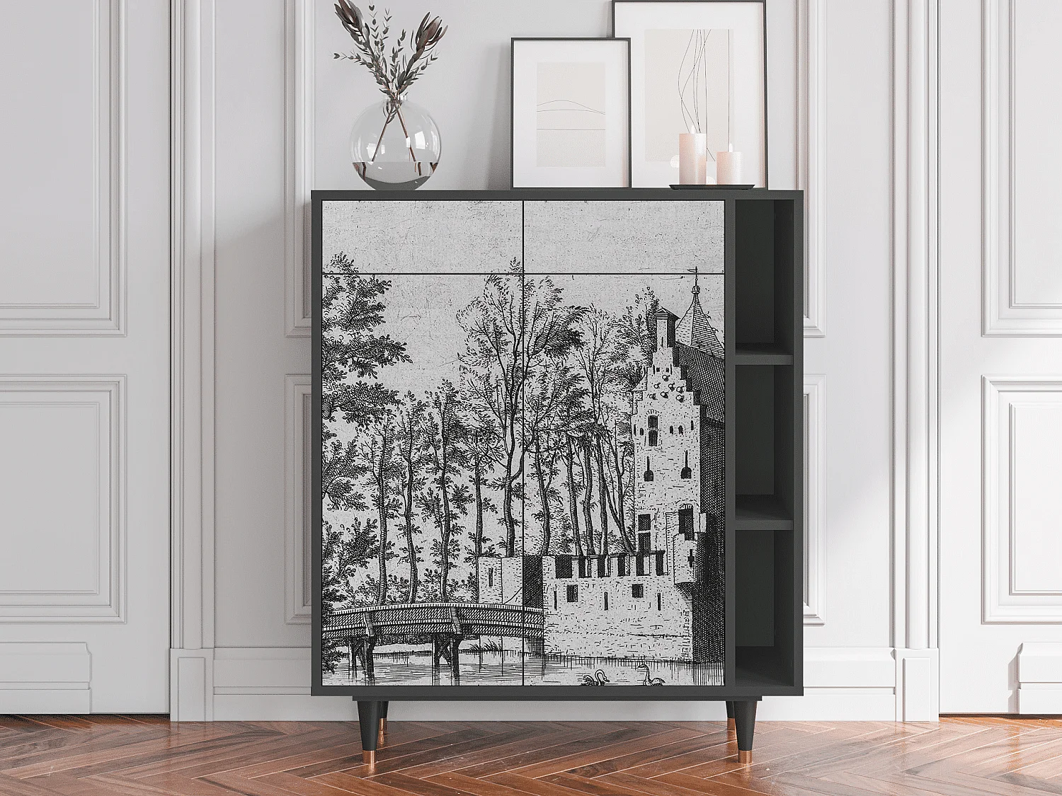 Kredens - 96х110х41 cm - BS6 - Castle by Breugel, Antracyt