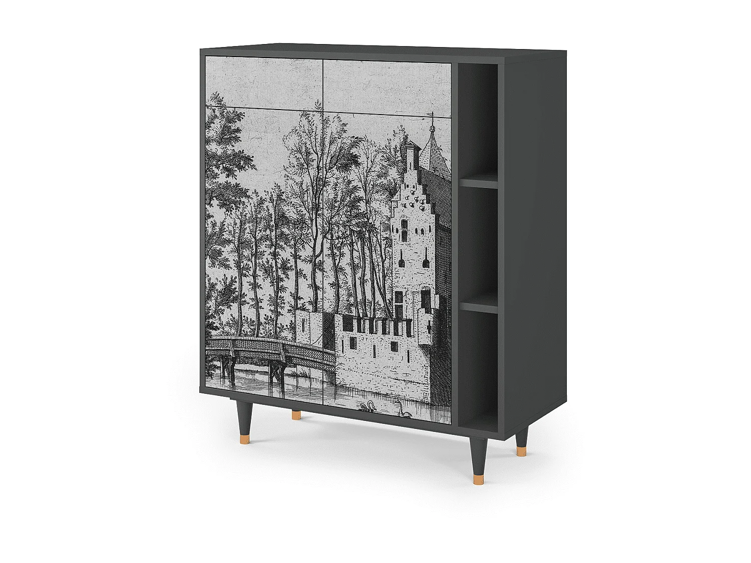 Kredens - 96х110х41 cm - BS6 - Castle by Breugel, Antracyt