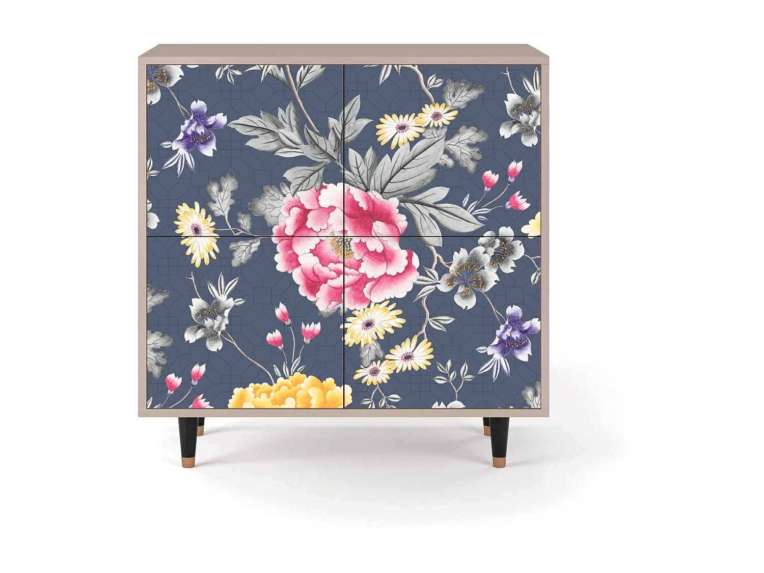 Kredens - 94x96x48 cm - BS3 - Dark Flower Bed, Latte