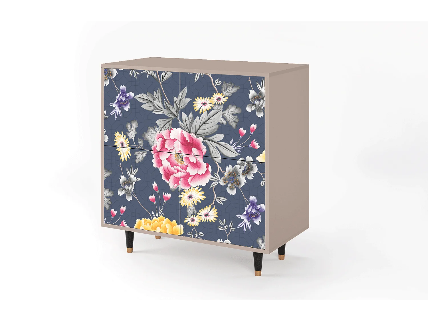 Kredens - 94x96x48 cm - BS3 - Dark Flower Bed, Latte