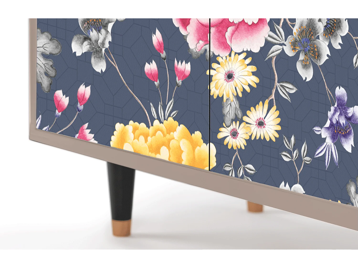 Kredens - 94x96x48 cm - BS3 - Dark Flower Bed, Latte