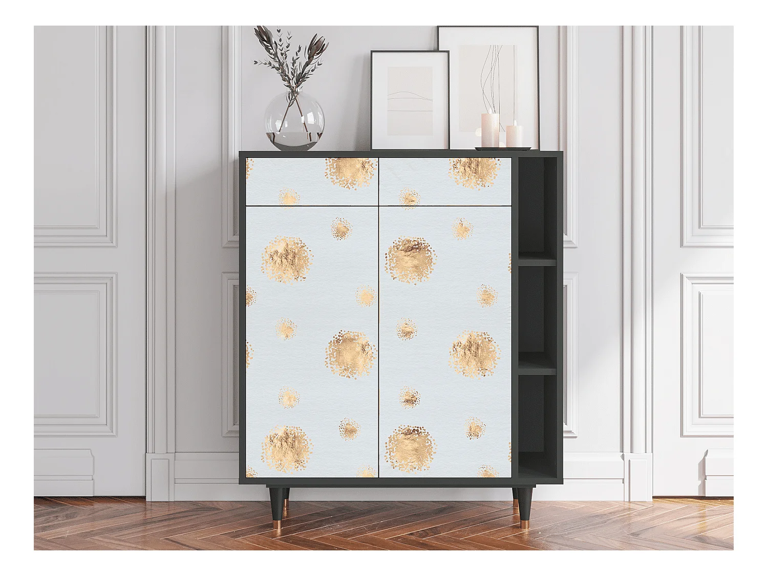 Credenza - 96х110х41 cm - BS6 - Sky Latte, Antracite
