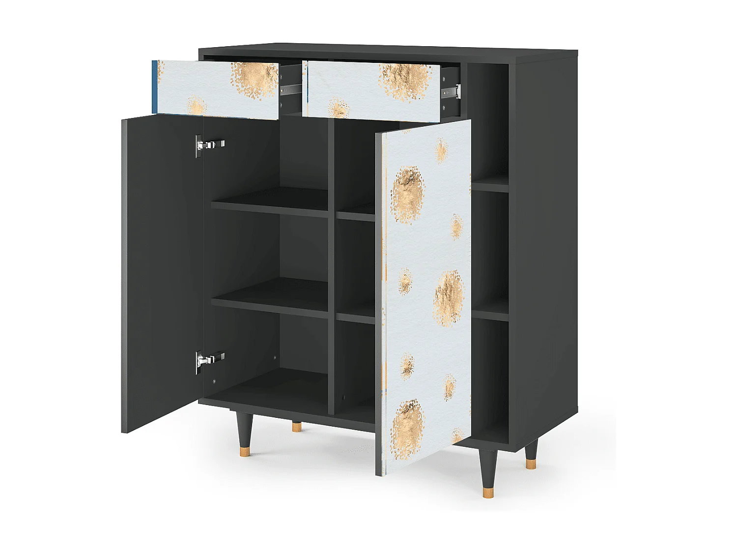 Sideboard - 96х110х41 cm - BS6 - Sky Latte, Anthrazit