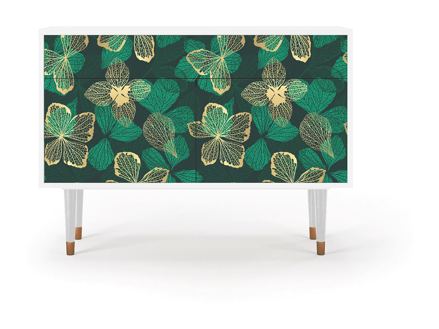Buffet - 115x85x48 cm - BS4 - Green Flower, Blanc