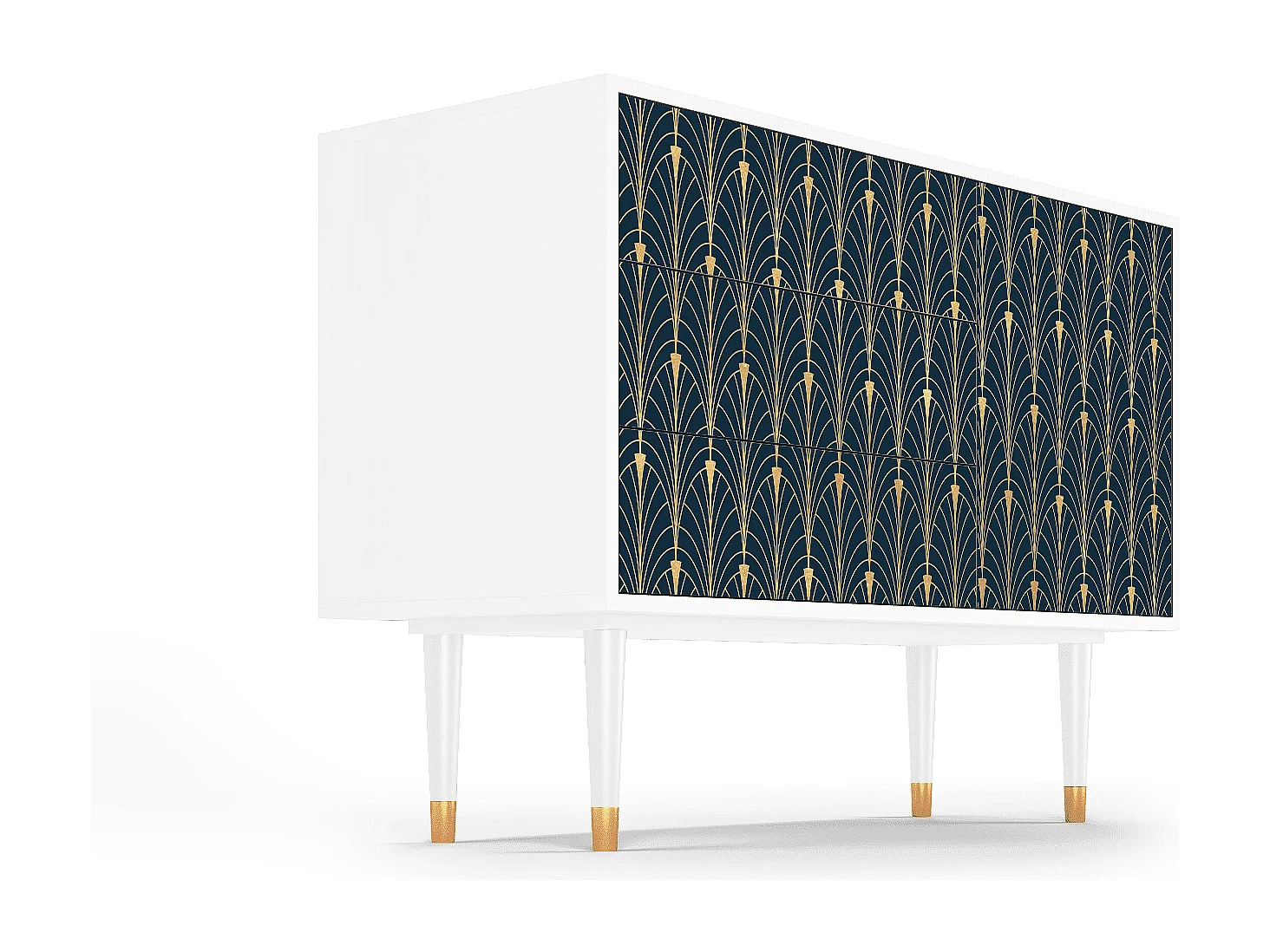 Kredens - 115х84х41 cm - S3 - Flower of the Nile, Biały