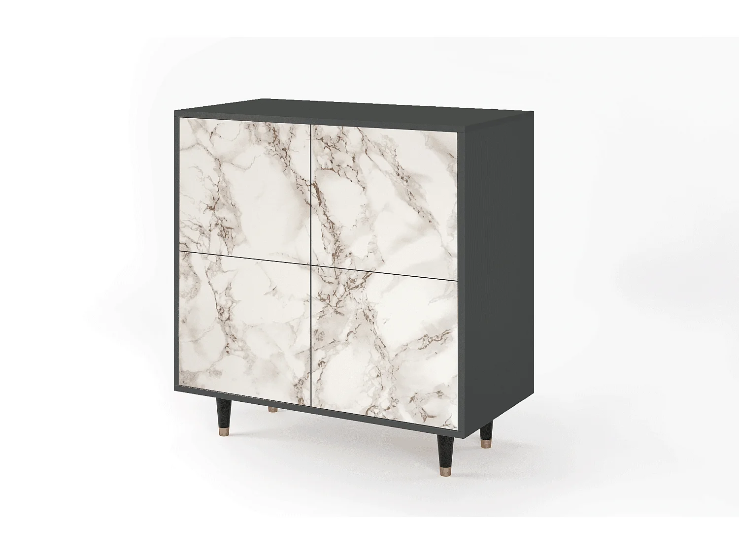 Credenza - 94x96x48 cm - BS3 - Milk Marble, Antracite