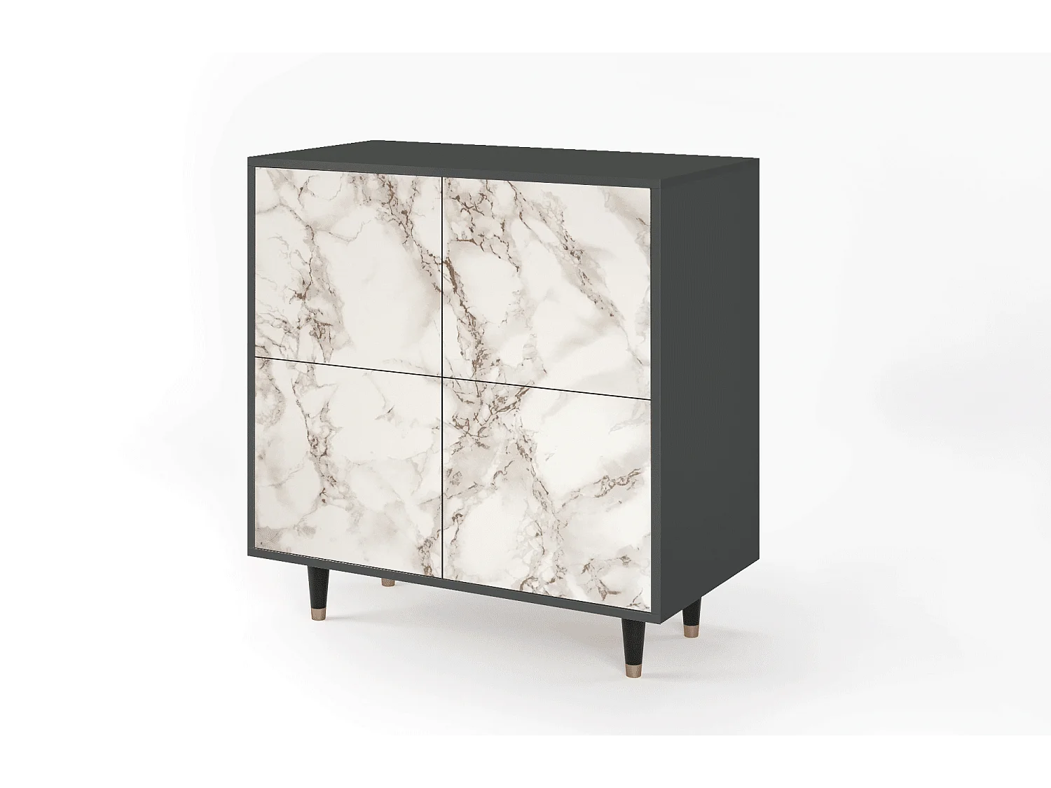 Sideboard - 94x96x48 cm - BS3 - Milk Marble, Anthrazit