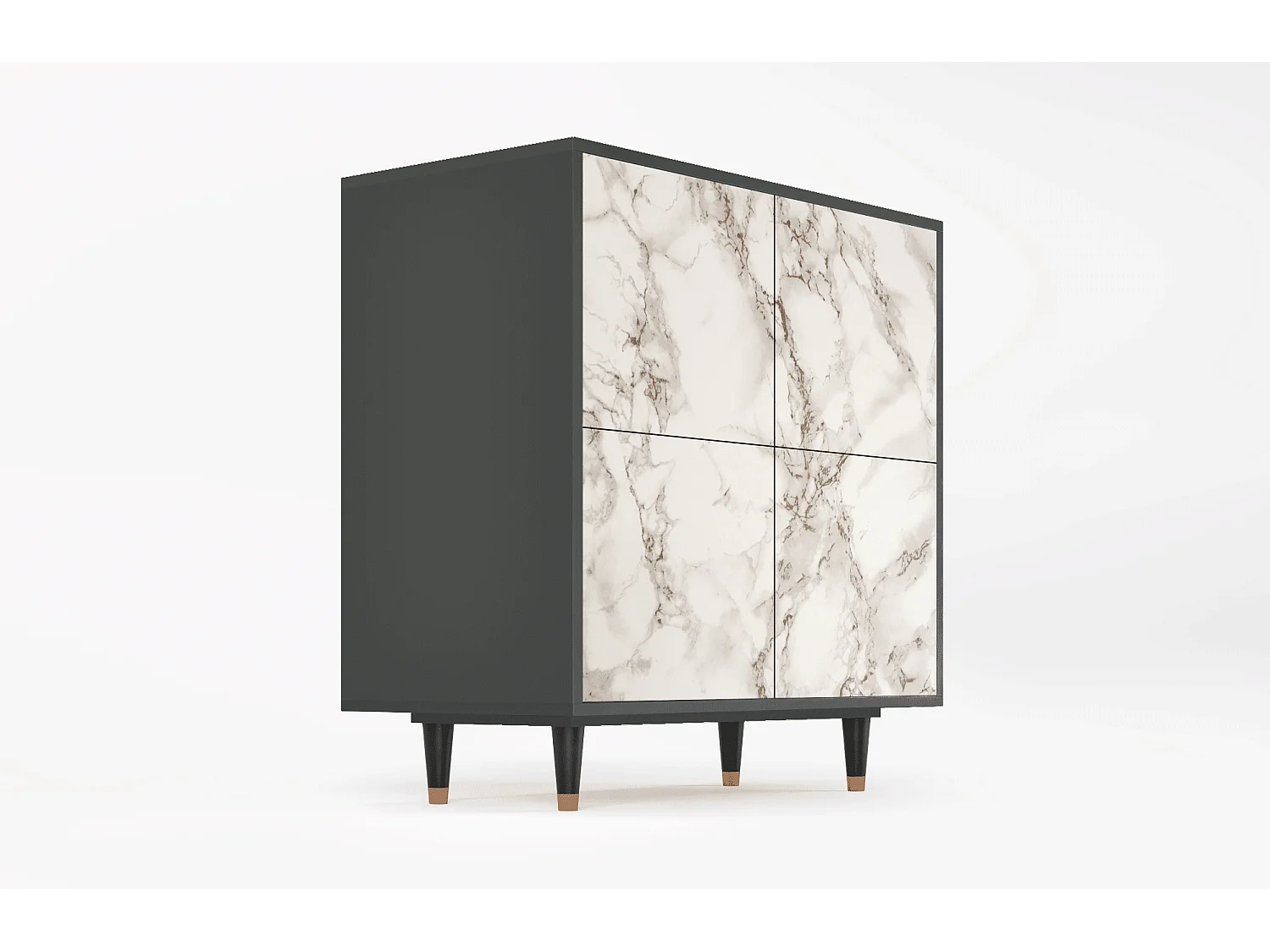 Sideboard - 94x96x48 cm - BS3 - Milk Marble, Anthrazit