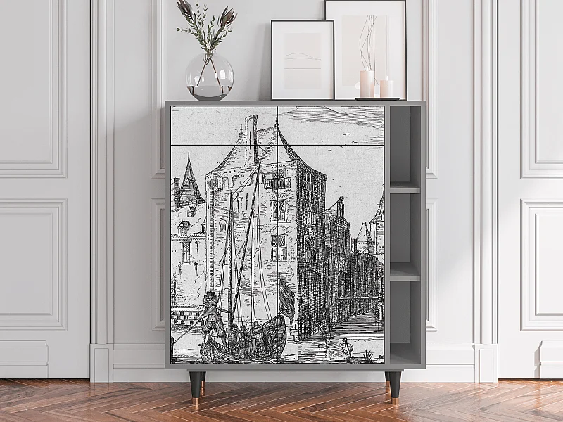 Buffet - 96х110х41 cm - BS6 - Castle with Bridge, Gris