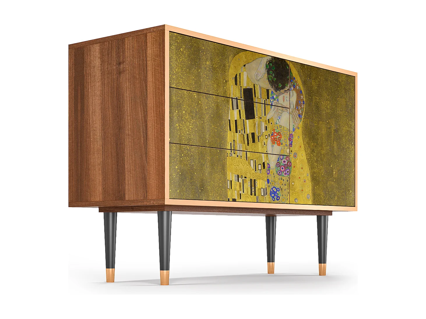 Kredens - 115х84х41 cm - S3 - The Kiss by Klimt , Orzech