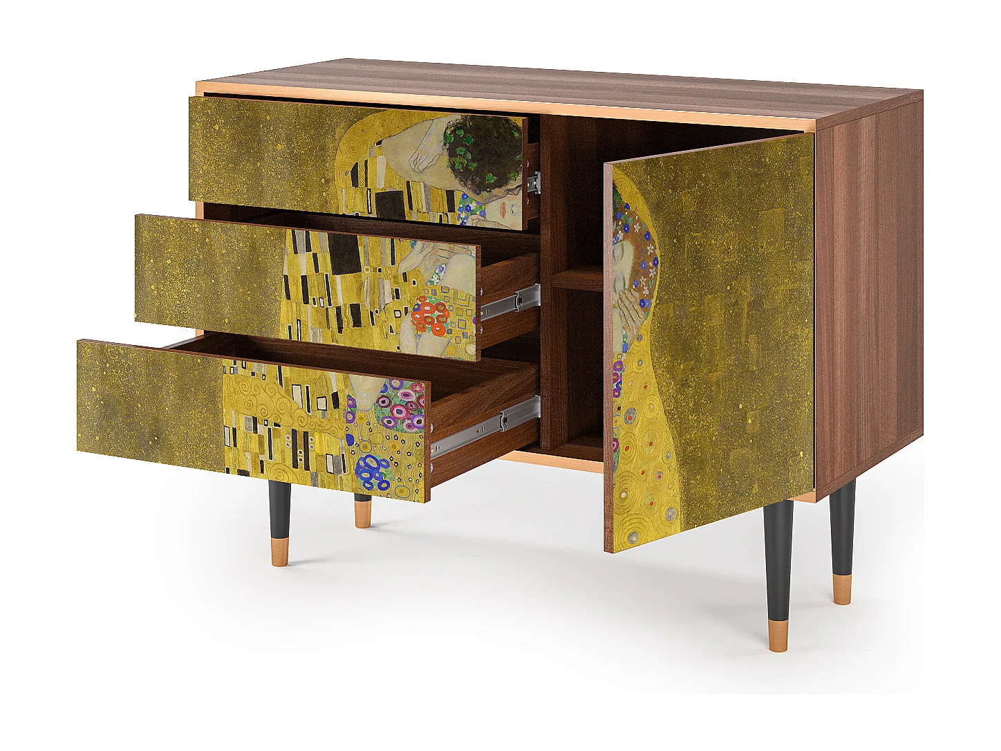Kredens - 115х84х41 cm - S3 - The Kiss by Klimt , Orzech