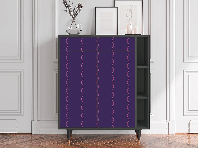 Kredens - 96х110х41 cm - BS6 - Grape Maccaroni, Antracyt