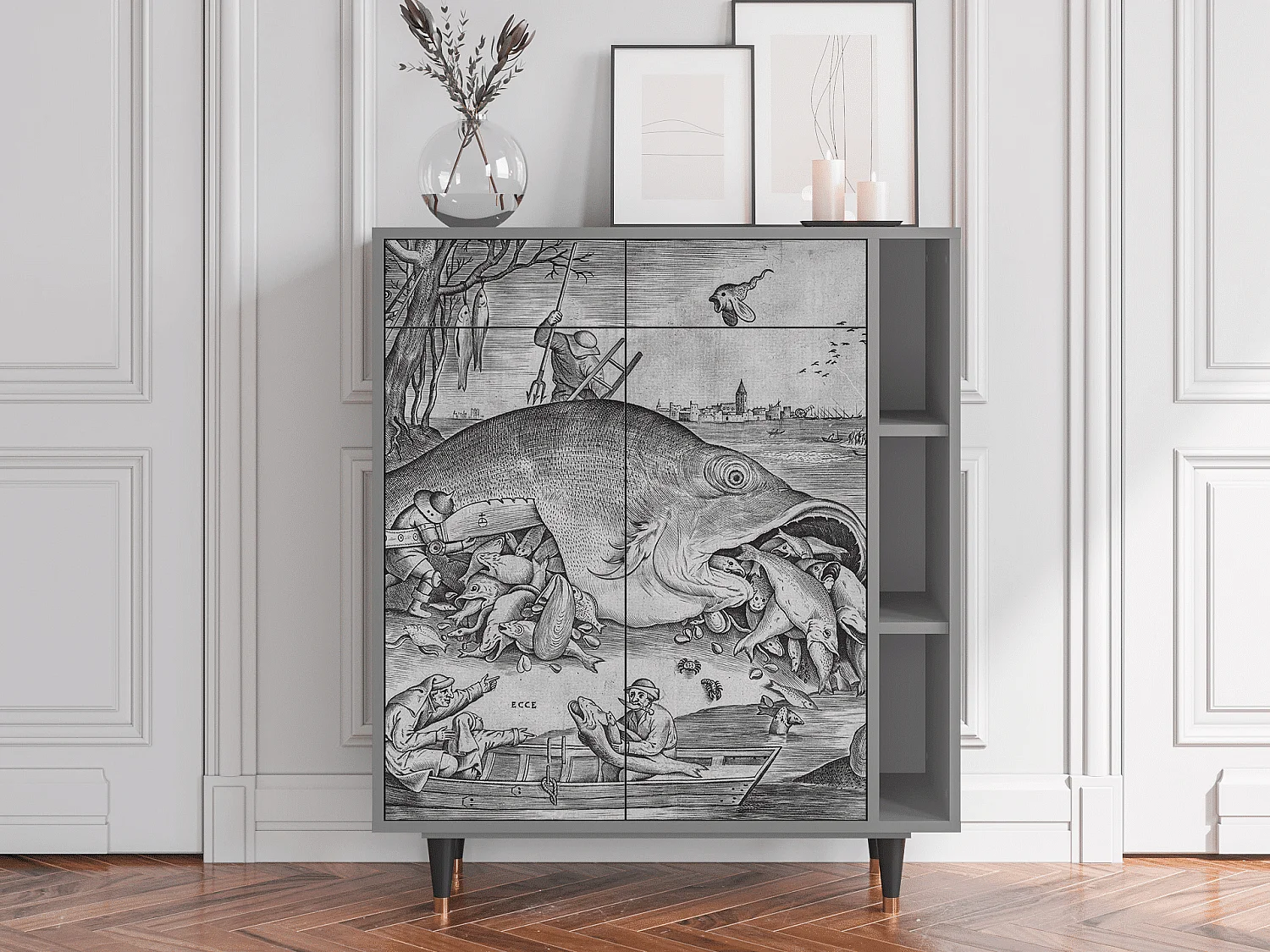 Sideboard - 96х110х41 cm - BS6 - Big Fish Eat Little, Grau