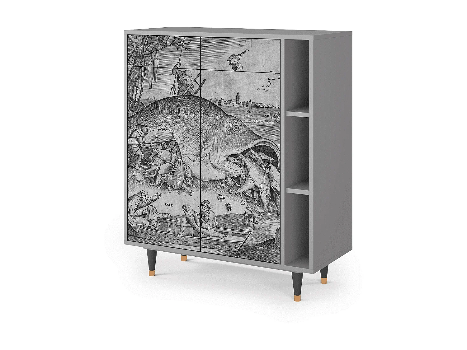 Sideboard - 96х110х41 cm - BS6 - Big Fish Eat Little, Grau