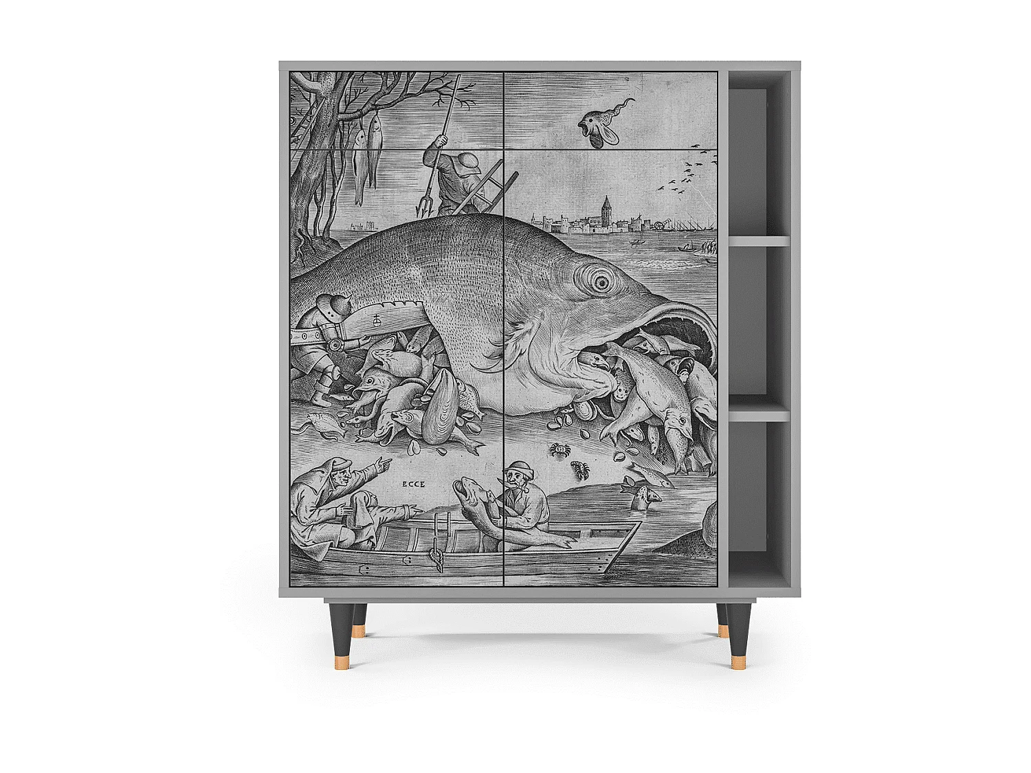 Credenza - 96х110х41 cm - BS6 - Big Fish Eat Little, Grigio