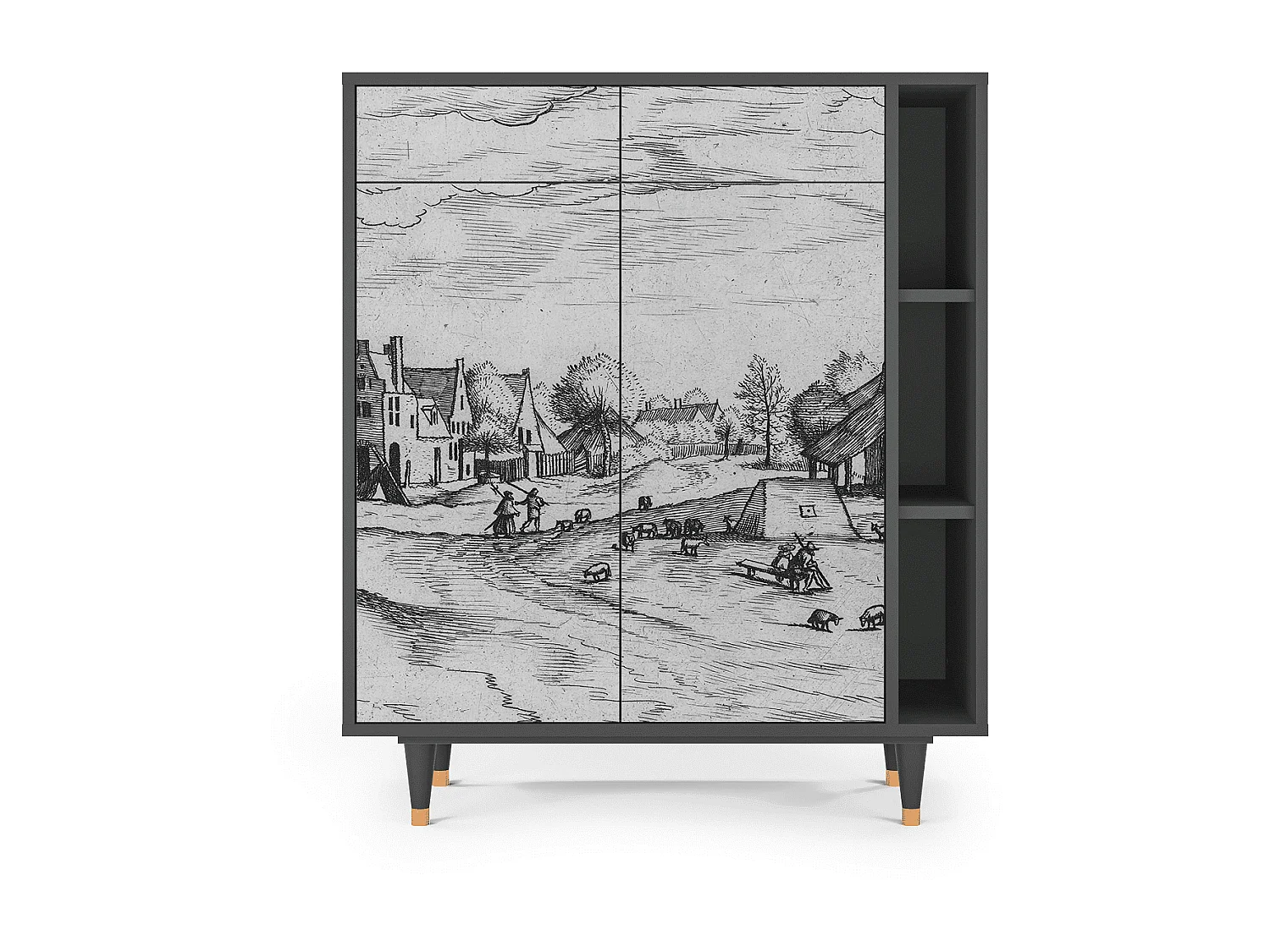 Credenza - 96х110х41 cm - BS6 - Country Village, Antracite