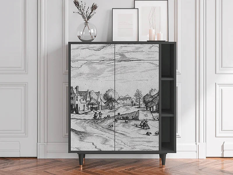 Credenza - 96х110х41 cm - BS6 - Country Village, Antracite