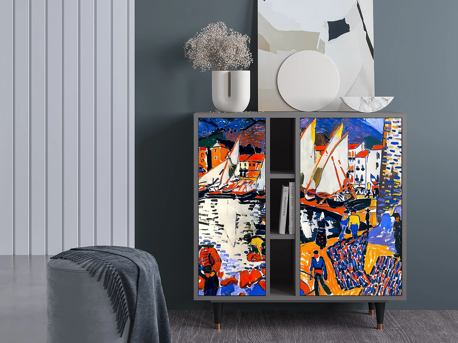 Buffet - 94х96х41 cm - BS5 - Le Séchage des voiles , Gris